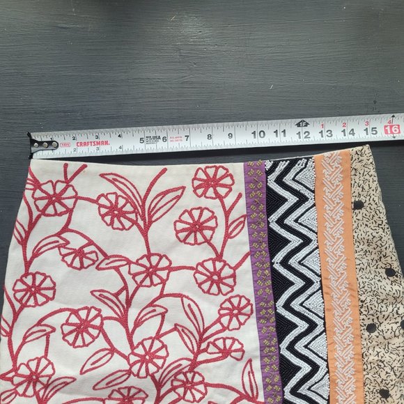 Leif Notes Beaded Embroidered Patchwork Skirt - Brimming Borders - Size 4 - Picture 10 of 11